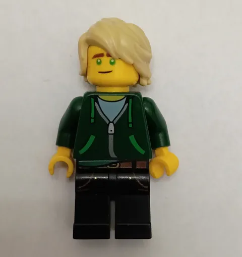 LEGO Minifigures Minifigure w/ Blonde Hair, Green Hoodie Torso & Black Legs