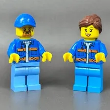 LEGO Minifigures Lot of 2 Garbage Workers Male cty0956 and Female cty0957