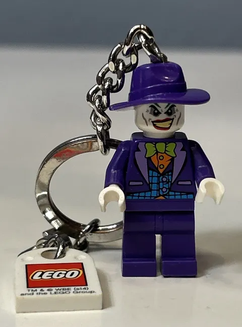LEGO The Joker Minifigure Keychain DC Batman Toy Plastic Metal Character