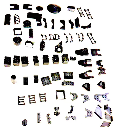 LEGO Black Specialty Parts Assortment - Technic Bricks Clips Handles Hinges Ladd