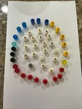 LEGO 45 Small Pieces 1x2 ROUND BRICKS mixed colors part 3062.  45 pieces are $9.