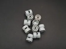 LEGO - 10x - Wheel - Tyre - 11mm x 12mm - Light Grey - Light Grey - 6014b