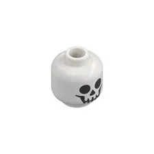 LEGO 5x Minifigure, Head with Black Standard Skull Pattern inv.617