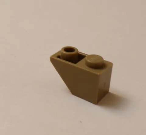 Lego x1 Dark Tan 1x2 Inverted 45° Brick, 3665 (028-70)