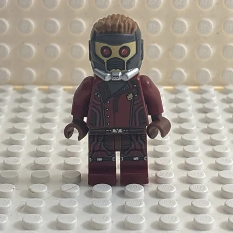 LEGO Marvel Super Heroes Star-Lord Mask Red Jacket Minifigure Great Condition