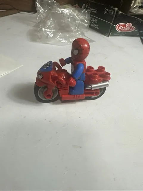 LEGO DUPLO Spider Man with Red Motorcycle Marvel Superhero Minifigure