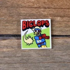 LEGO White The Simpsons Tile 2 x 2 with Red 'BICLOPS' Pattern 3068pb0844