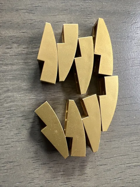 LEGO 50950 Metallic Gold Slope, Curved 3 x 1 - 8 Pieces Botanical