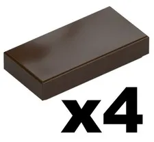 Lego 4 New TILE Dark Brown 1 x 2 Stud Plain Mosaic Pieces Part 3069 DB01