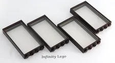 4 LEGO Dark Brown Frame 1x4x6 with Trans-Clear Window Glass (60596) - 4 Pieces