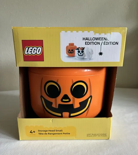 Lego Small Storage Stackable Halloween Ed. Brick Pumpkin Jack O Lantern NIB NEW