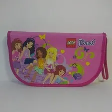 EUC Pink Lego Friends Mini Figure Travel Play Case/clutch with strap 9"×5" 