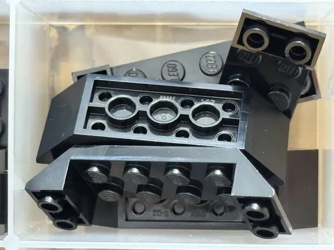 LEGO Parts - Black Slope, Inverted 45 6 x 2 2 x 4 Cutout - No 22889 - QTY 5