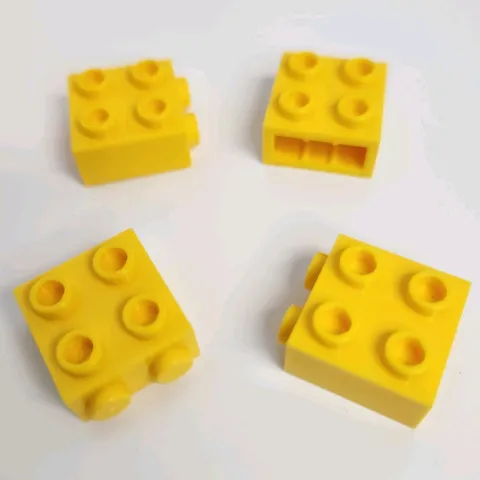 LEGO Parts 22885 - Yellow Brick 1 x 2 x 1 2/3 with Studs on Side - QTY 4
