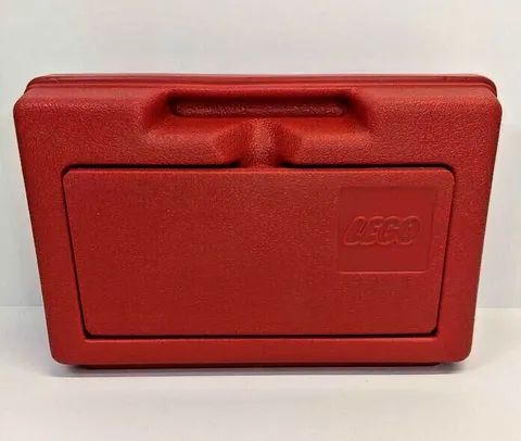 Lego Vintage 1980's Plastic Red Storage Box Case w/ Handle 11" x 7.5" x 3.5" 