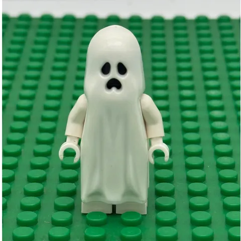 Lego Ghost Minifigure Glow in the Dark Shroud White Body Black Head Gen002