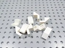 LEGO Lot of 9 White 2x1 Curved Slopes w/ Cutout BP