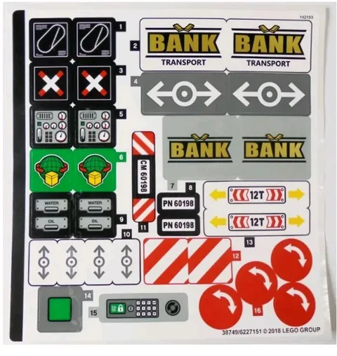 NEW LEGO® STICKER SHEET 60198 CARGO TRAIN 