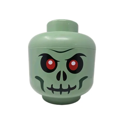 LEGO Large Green Zombie Head Storage Container - 9” X 10