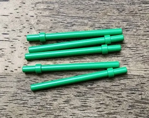 LEGO Bright Green Bar 6L with Stop Ring. QTY 5. Part No. 63965.