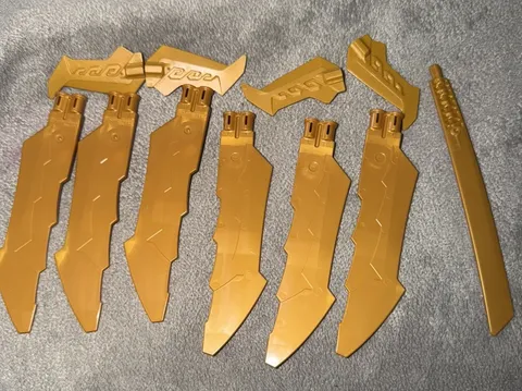 Lot of NEW LEGO Propeller Blade Axle Holes,Jagged Edges,Sword Blade,Pearl Gold