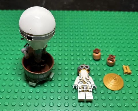 Lego Mini Figure Ninjago Skybound Wu Sensei from Set #70604 balloon
