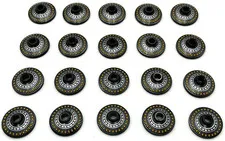 Lego 20 New Black Dishes 2 x 2 Inverted Radar w/ Bright Light Orange Ring Pieces