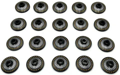 Lego 20 New Black Dishes 2 x 2 Inverted Radar w/ Bright Light Orange Ring Pieces