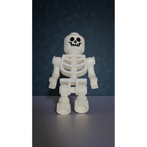 LEGO Skeleton Minifigure White Classic gen001 Castle Pirates Halloween Figure