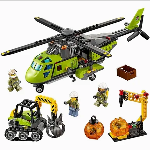 LEGO City Volcano Supply Helicopter 60123 330pcs Complete Set No Box