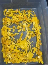 1 lb. Bulk Mixed Yellow Legos - standard blocks and unique pieces (Lot D)