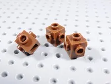 LEGO Lot of 3 Reddish Brown 1x1 Bricks w/ Studs on All Sides BA