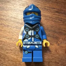LEGO Minifigure - Blue Hooded Ninja Minifig Figure, Plastic Character