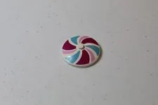 LEGO Parts 3960 (1pc) Round Dish 4 x 4 Inverted - White with Decal