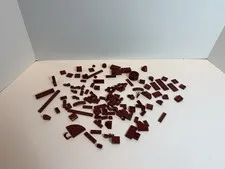 LEGO Mixed Bricks and Pieces Lot Of Over 100 Pieces Brick Red Maroon