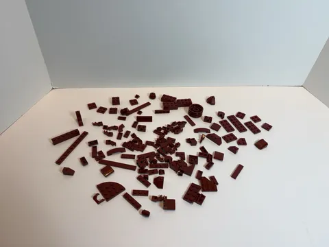 LEGO Mixed Bricks and Pieces Lot Of Over 100 Pieces Brick Red Maroon