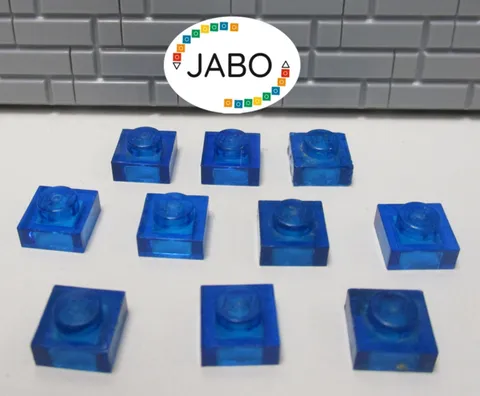 (J7/1/17) LEGO 10 x 3024 Flat Plate 1x1 Trans Dark Blue