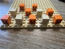 Lego Minecraft Pumpkin Patch! 🎃 And Tan Cubes. Lot Of 11.
