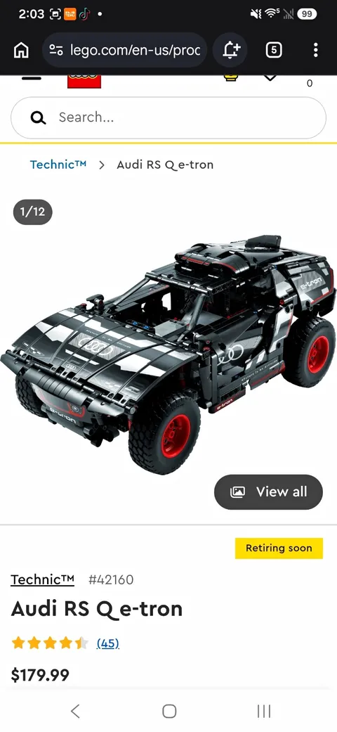 LEGO Technic 42160 Audi RS Q e-tron 914pcs App-Controlled 10+ 2023