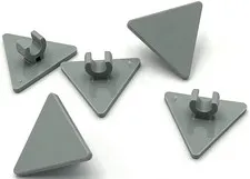 Lego 5 New Light Bluish Gray Road Signs 2 x 2 Triangle with Open O Clip Pieces