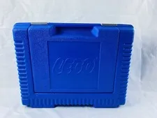 1985 Vintage LEGO Blue Plastic Travel Storage Organizer Container Carry Case