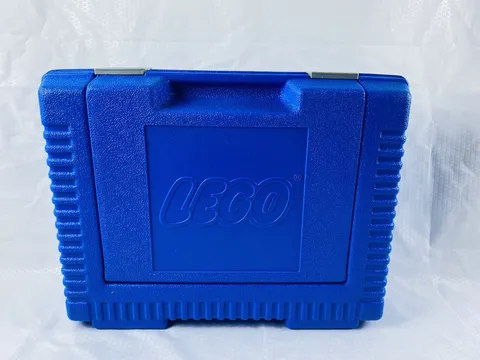 1985 Vintage LEGO Blue Plastic Travel Storage Organizer Container Carry Case