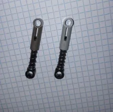 2 Lego Technic Shock Absorbers w/ springs, coils, black piston rod, good action