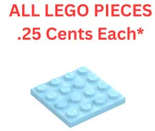 LEGO Plate 4x4 Medium Azure 3031 - Genuine LEGO Parts Pieces Bulk