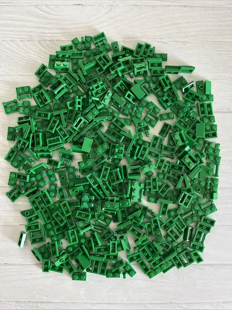 LEGO LOT GREEN 362 PCS 1X2 PLATE CENTER STUD CLIP SLOPE VARIETY BUILDING PIECES