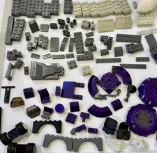 LEGO dark Purple Grey Cream blocks pieces parts elements lot