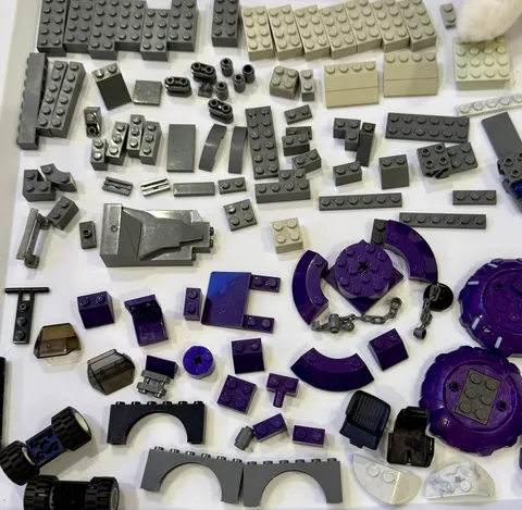 LEGO dark Purple Grey Cream blocks pieces parts elements lot