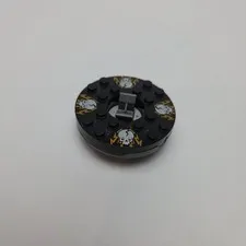 LEGO Ninjago Spinjitzu Spinner Turntable Round Dark Grey/Black White Skull