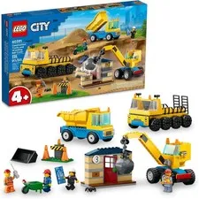 LEGO 60391 Construction Trucks & Wrecking Ball Crane Building Toy Set (235-Pcs)