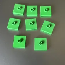 LEGO Parts 87580 Lot 8 Plate 2x2 Groove & Stud Center Bright Green Jumper
